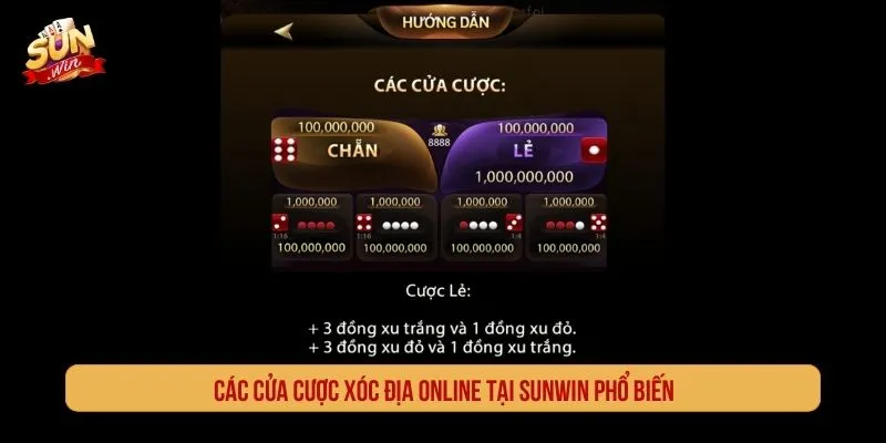 Các cửa cược xóc địa online tại SUNWIN phổ biến