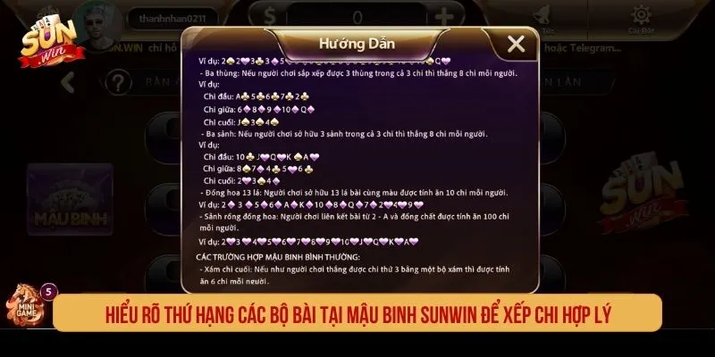 Hiểu rõ thứ hạng các bộ bài tại mậu binh SUNWIN để xếp chi hợp lý