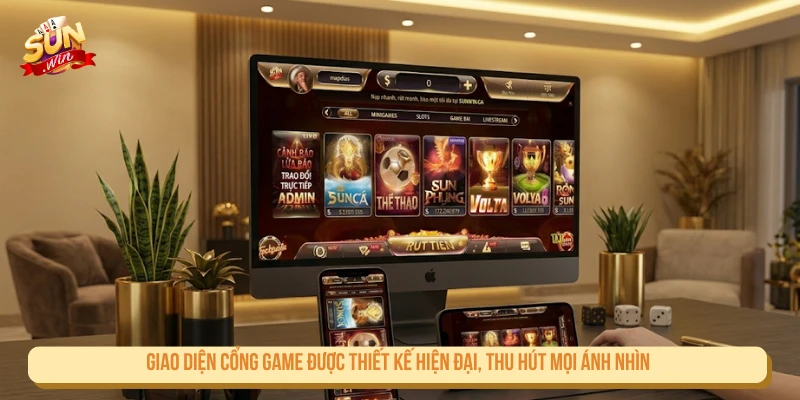 Giao diện cổng game được thiết kế hiện đại, thu hút mọi ánh nhìn