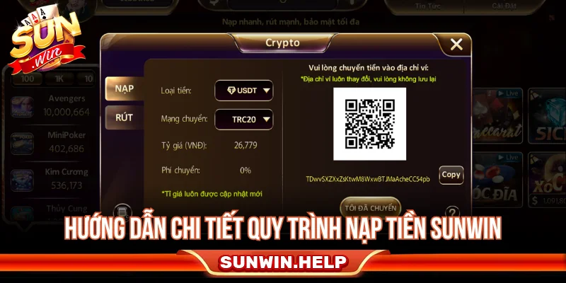 Hướng dẫn chi tiết quy trình nạp tiền SUNWIN theo từng kênh
