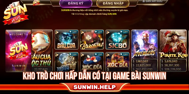 Người chơi trải nghiệm vô vàn trò chơi cực hot tại SUNWIN