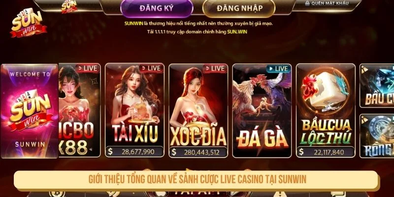 Sảnh cược live casino tại SUNWIN là không gian giải trí trực tuyến hiện đại